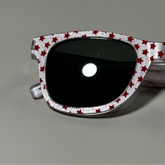 Saint Laurent SL51/F 015 Silver Red Glitter Stars Sunglasses main image 4